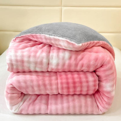 Fluffy Gradient Color Sherpa Warm Blankets - Pink - King - image 4