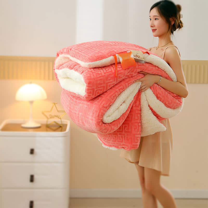 Geometric Embossed Sherpa Throw Blanket - image 15