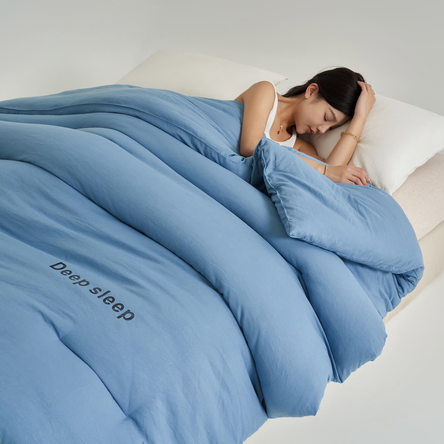 Deep Sleep Letter Printed Comforter - Lake Blue - King - image 13