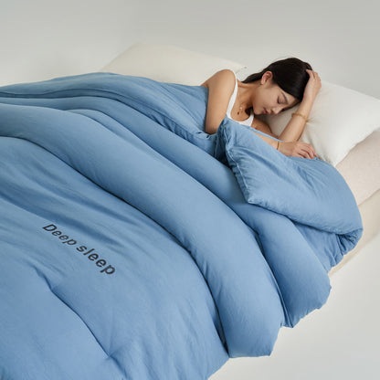 Deep Sleep Letter Printed Comforter - Lake Blue - King - image 13