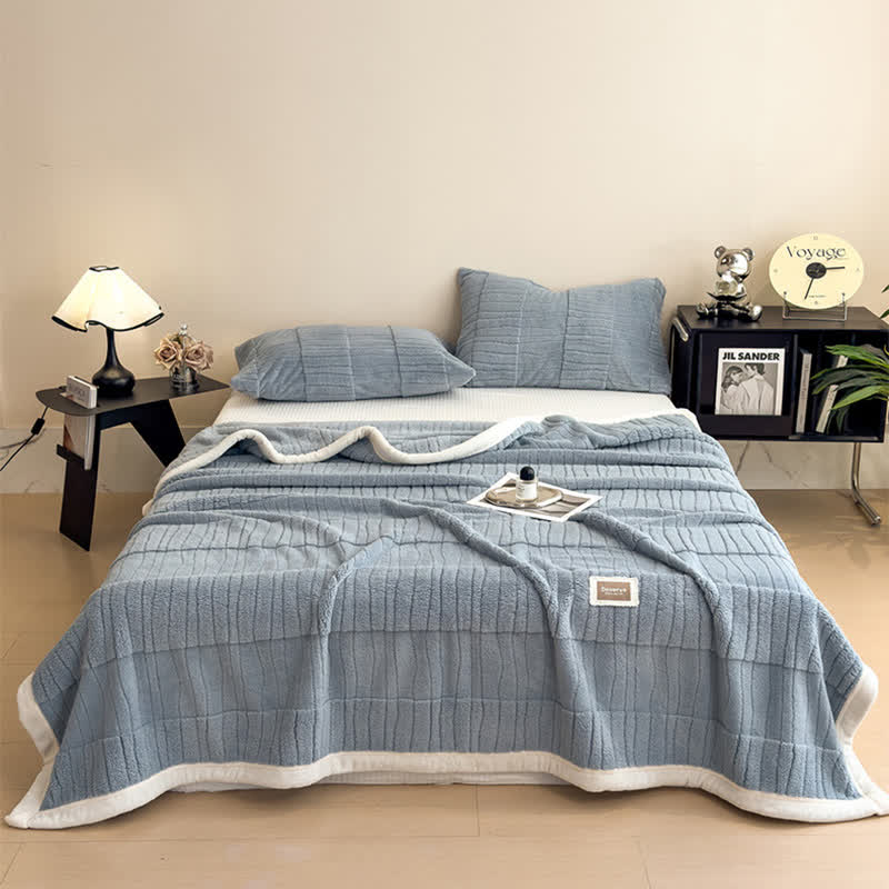 Luxe Striped Textured Warm Throw Blanket - image 9