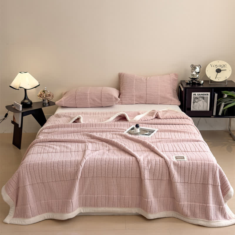 Luxe Striped Textured Warm Throw Blanket - image 17