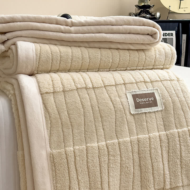 Luxe Striped Textured Warm Throw Blanket - image 5