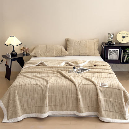 Luxe Striped Textured Warm Throw Blanket - image 0