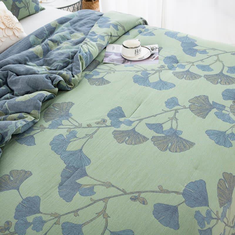 Ownkoti Ginkgo Leaf Cotton Gauze Reversible Bedding  - image 5