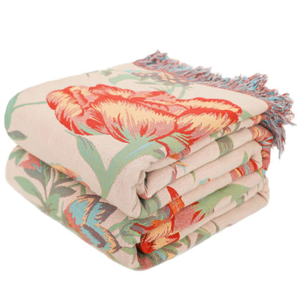 Orange Blossom Cotton Gauze Tassel Quilt - image 1