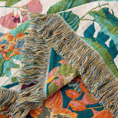 Flourish Flower Cotton Gauze Tassel Quilt - image 6