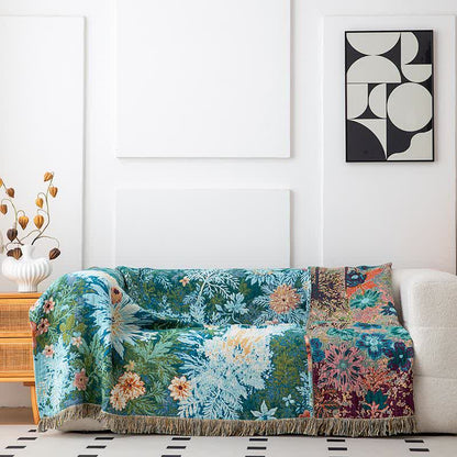 Forest Daisy Cotton Gauze Tassel Quilt - image 4