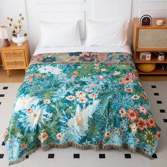 Forest Daisy Cotton Gauze Tassel Quilt - Queen - image 0