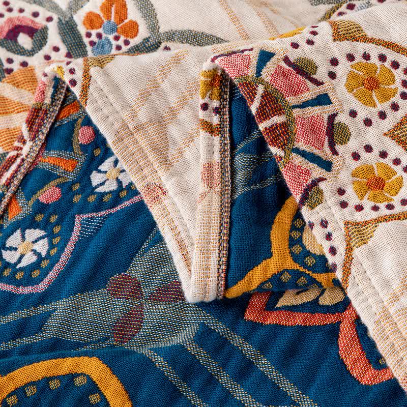 Ethnic Star-shaped Flower Cotton Quilt - image 6