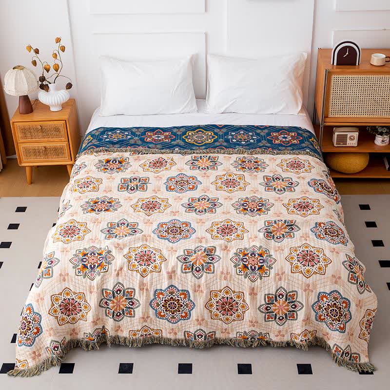 Ethnic Star-shaped Flower Cotton Quilt - Queen - image 0