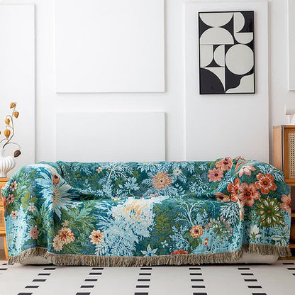 Forest Daisy Cotton Gauze Tassel Quilt - image 3