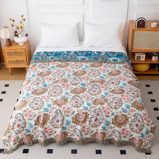 Ethnic Paisley Floral Cotton Gauze Quilt - Queen - image 0