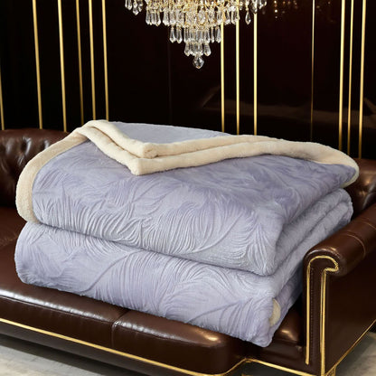 Leaf Textured Warm Throw Blanket - image 10