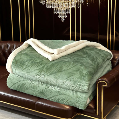 Leaf Textured Warm Throw Blanket - image 22