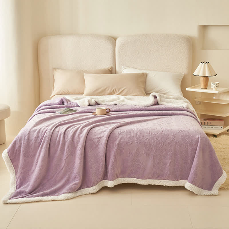 Ownkoti Floral Texture Jacquard Warm Throw Blanket - image 3