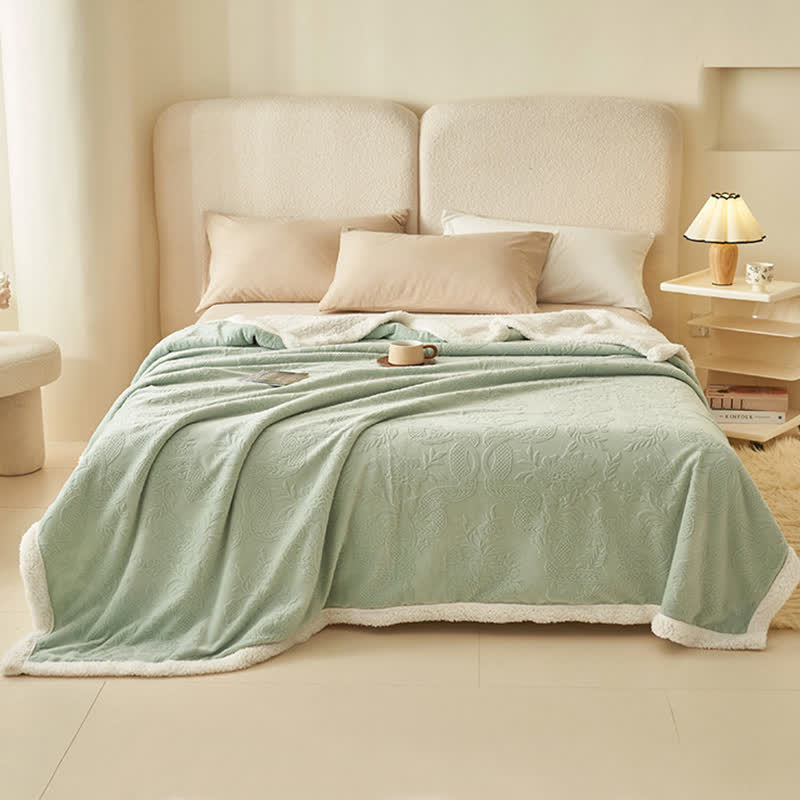 Ownkoti Floral Texture Jacquard Warm Throw Blanket - image 1