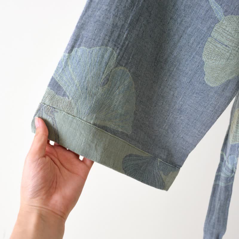 Ownkoti Ginkgo Leaf Organic Cotton Kimono Robe - image 6