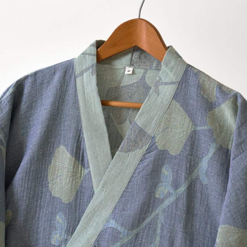 Ownkoti Ginkgo Leaf Organic Cotton Kimono Robe - image 2