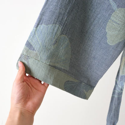 Ownkoti Ginkgo Leaf Organic Cotton Kimono Robe - image 6