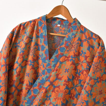 Ownkoti Retro Geometric Pattern Cotton Kimono Robe - image 11