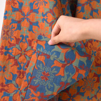 Ownkoti Retro Geometric Pattern Cotton Kimono Robe - image 18