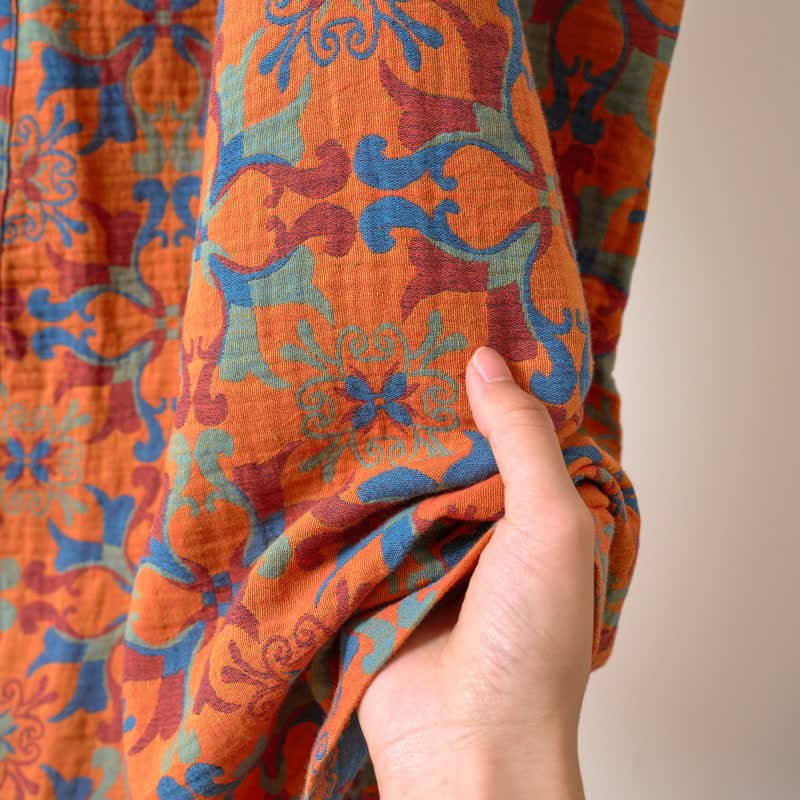 Ownkoti Retro Geometric Pattern Cotton Kimono Robe - image 16