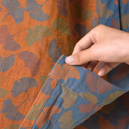 Ownkoti Ginkgo Biloba Cotton Gauze Japanese Robe - image 9