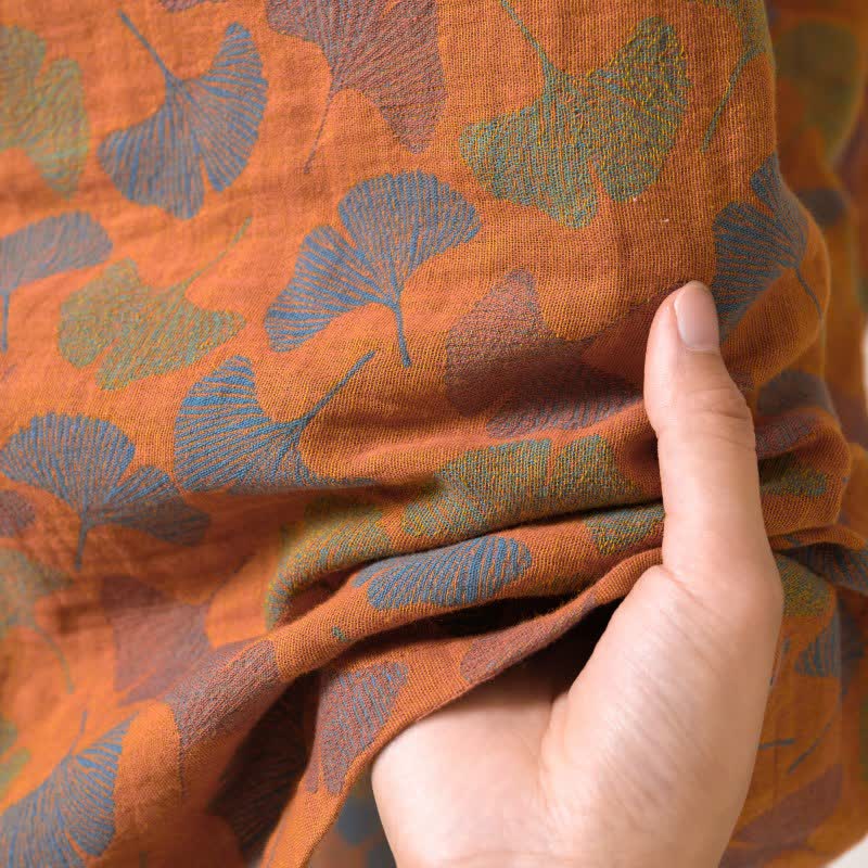 Ginkgo Biloba Cotton Gauze Japanese Robe - image 10