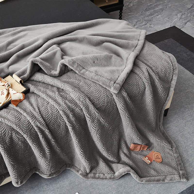 Leaf-inspired Textured Warm Throw Blanket - image 7