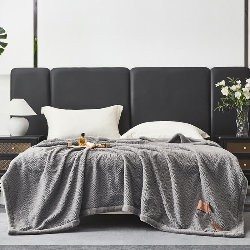 Leaf-inspired Textured Warm Throw Blanket - image 1