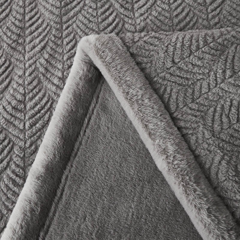 Leaf-inspired Textured Warm Throw Blanket - image 9