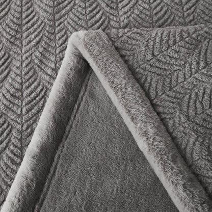 Leaf-inspired Textured Warm Throw Blanket - image 9