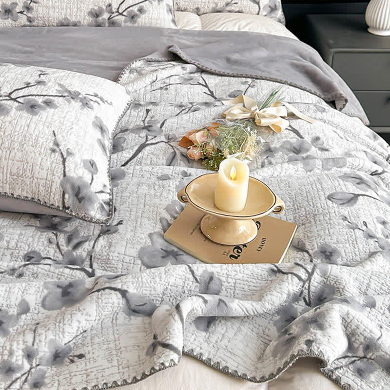 Plum Blossom Jacquard Throw Blanket - image 5