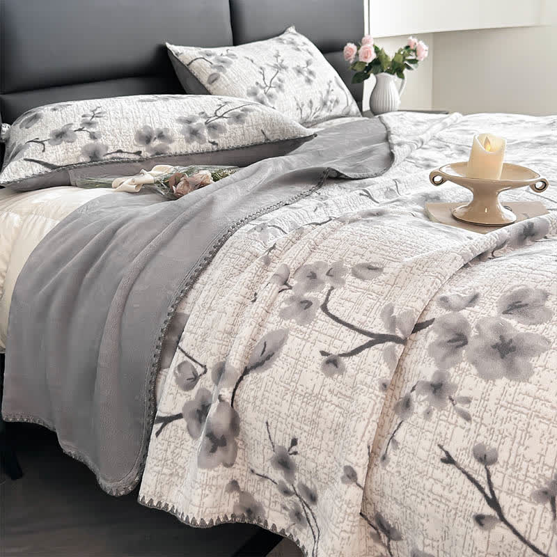 Plum Blossom Jacquard Throw Blanket - image 3