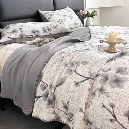 Plum Blossom Jacquard Throw Blanket - image 3