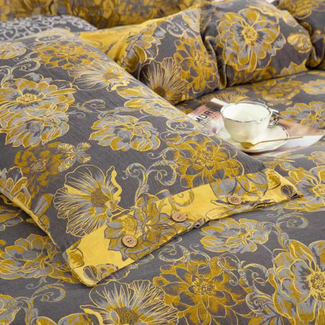 Floral Butterfly Cotton Gauze Bedding Set(4pcs) - image 12