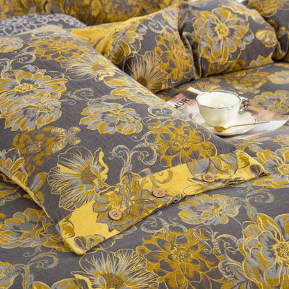 Floral Butterfly Cotton Gauze Bedding Set(4pcs) - image 12