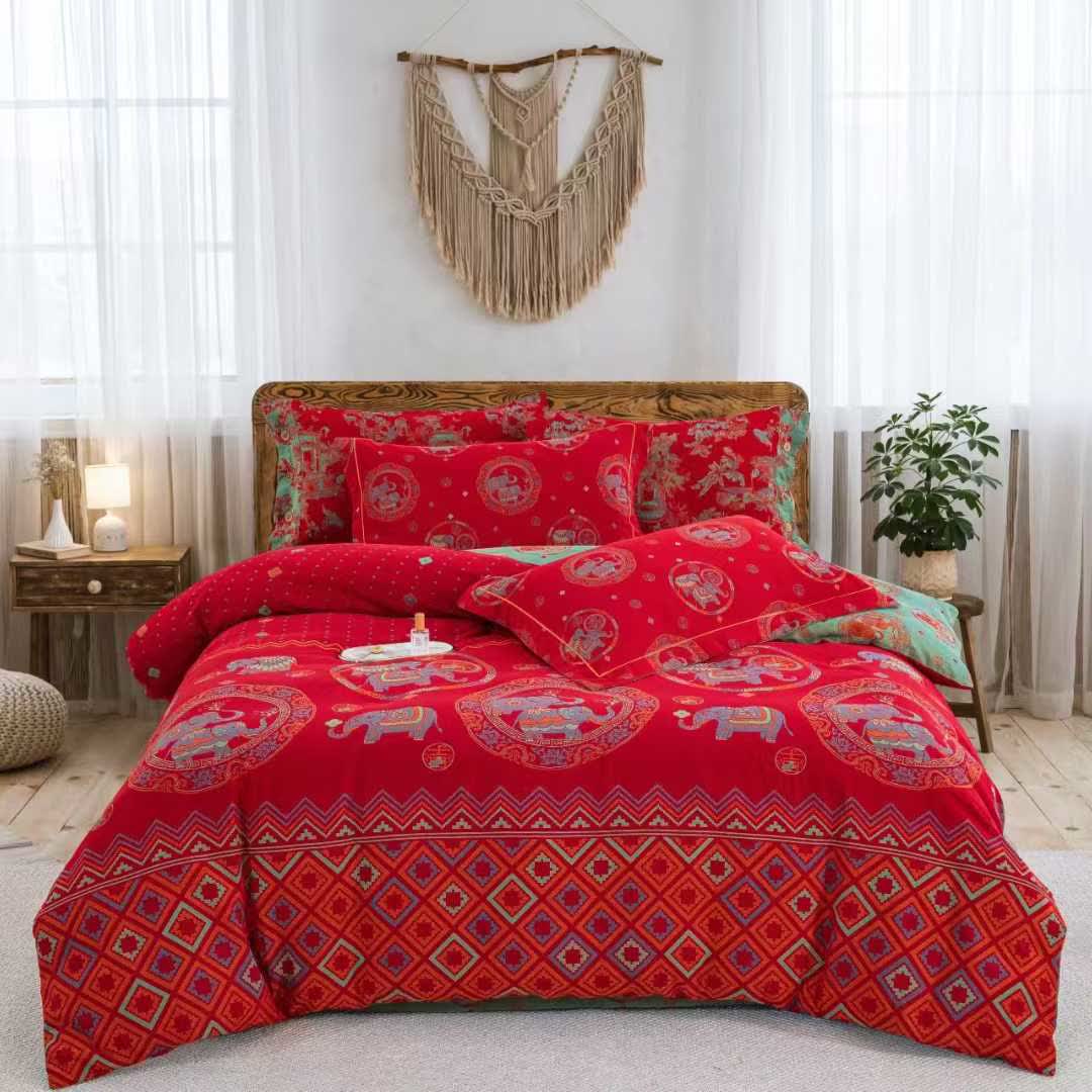 Thai Elephant Cotton Gauze Bedding Set(4pcs) - King - image 0