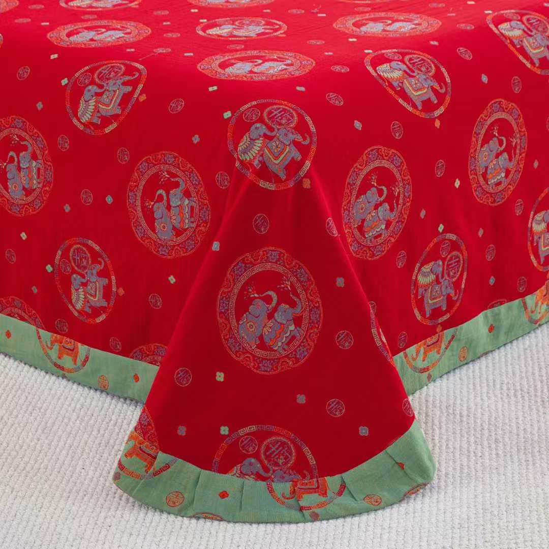 Thai Elephant Cotton Gauze Bedding Set(4pcs) - image 5