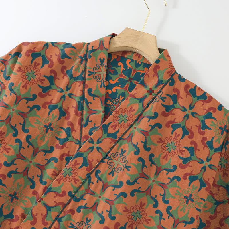 Ownkoti Geometric Pattern Cotton Kimono Loungewear Set - image 8