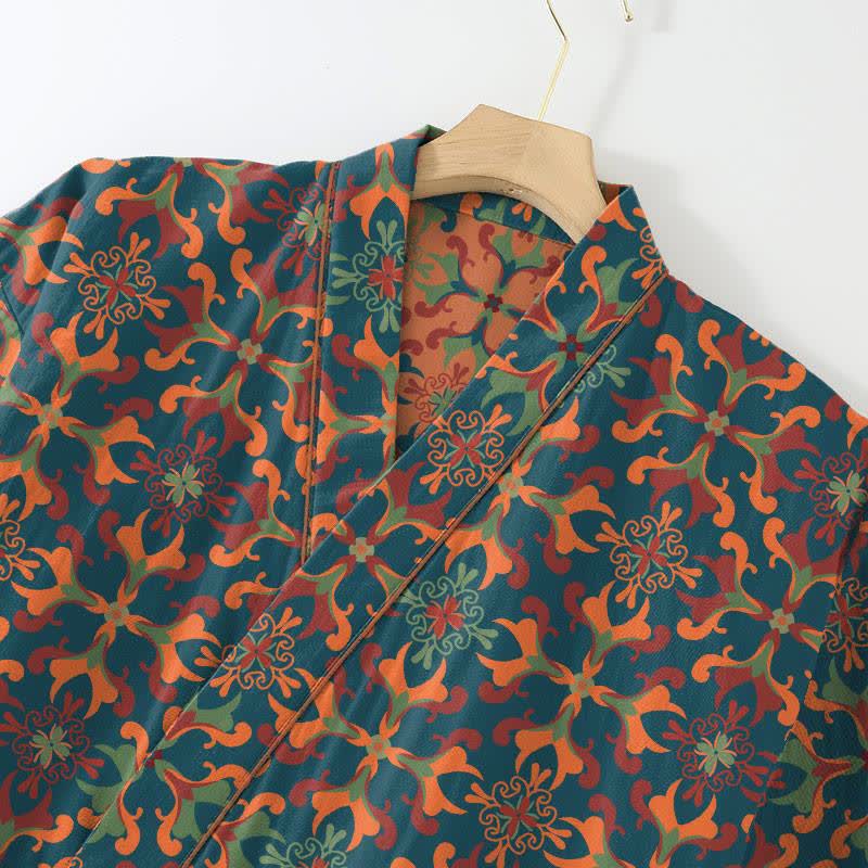 Ownkoti Geometric Pattern Cotton Kimono Loungewear Set - image 4