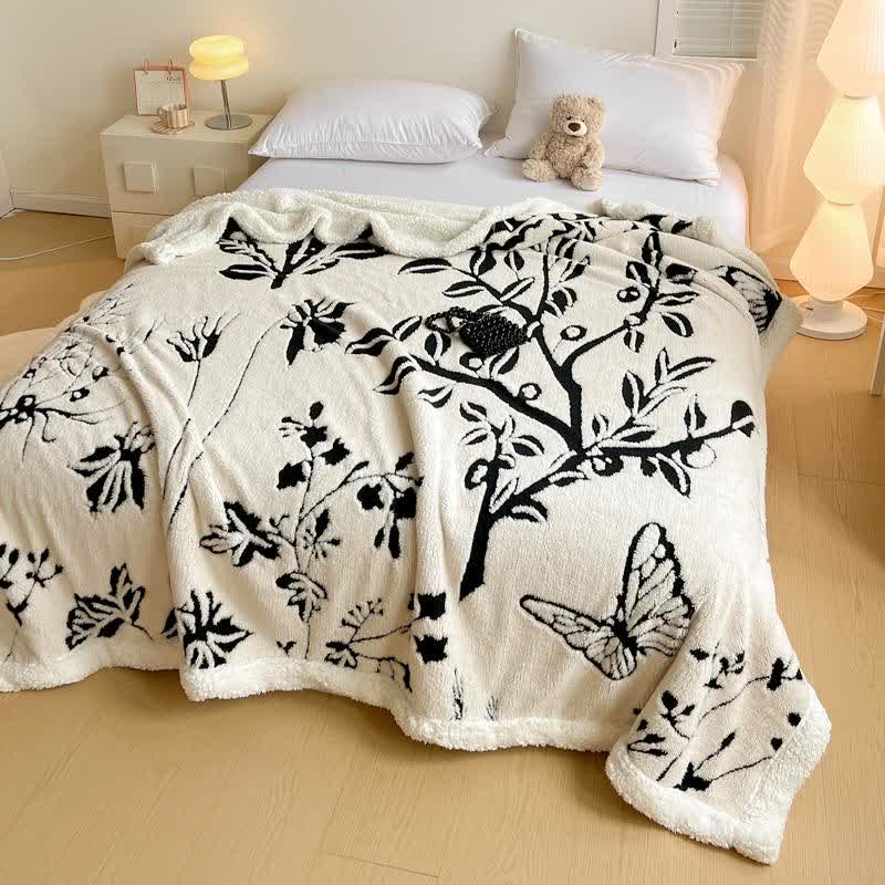 Tree Butterfly Jacquard Throw Blanket - image 2
