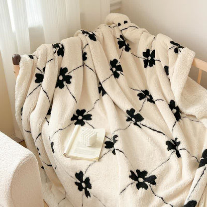 Diamond Checkered Flower Throw Blanket - image 12