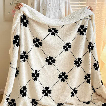 Diamond Checkered Flower Throw Blanket - image 13