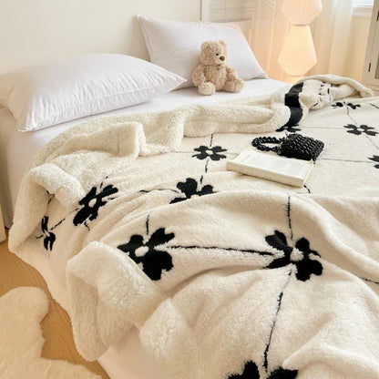 Diamond Checkered Flower Throw Blanket - image 7