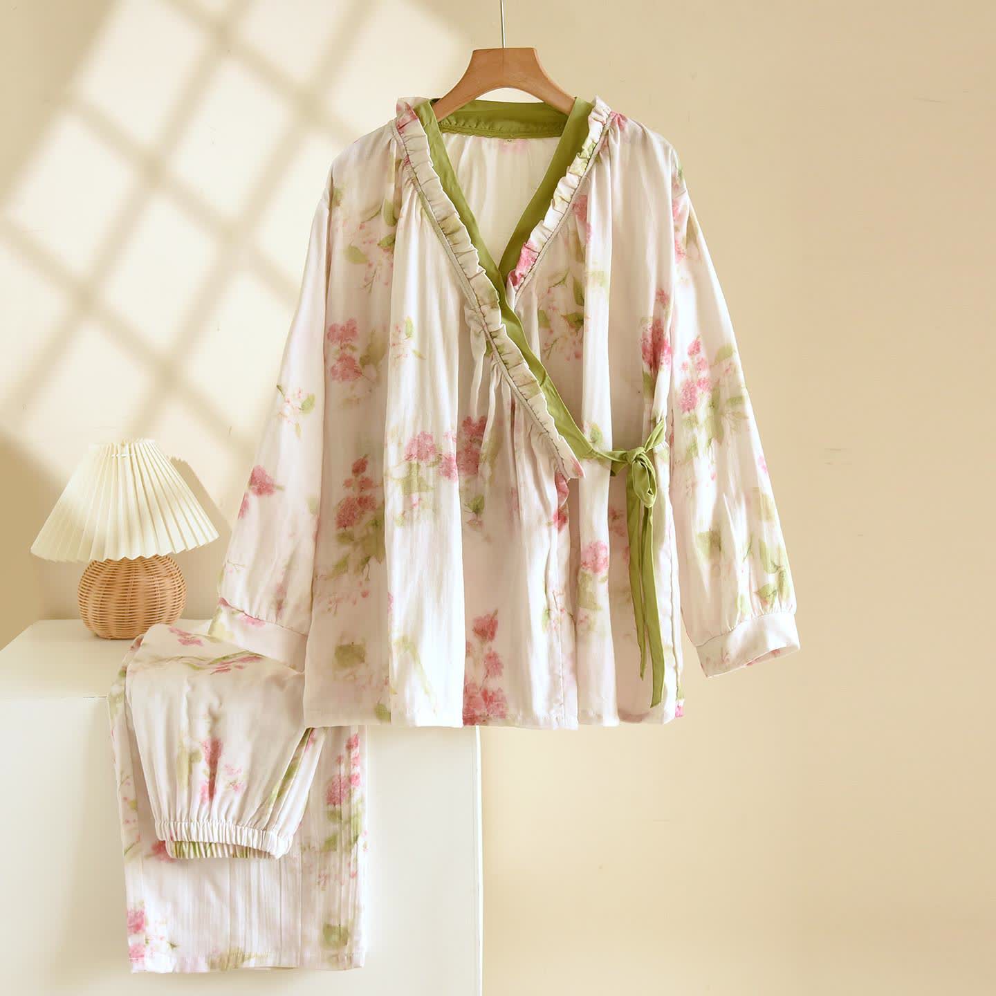 Ink Peony Kimono Loungewear Set - XL - image 0