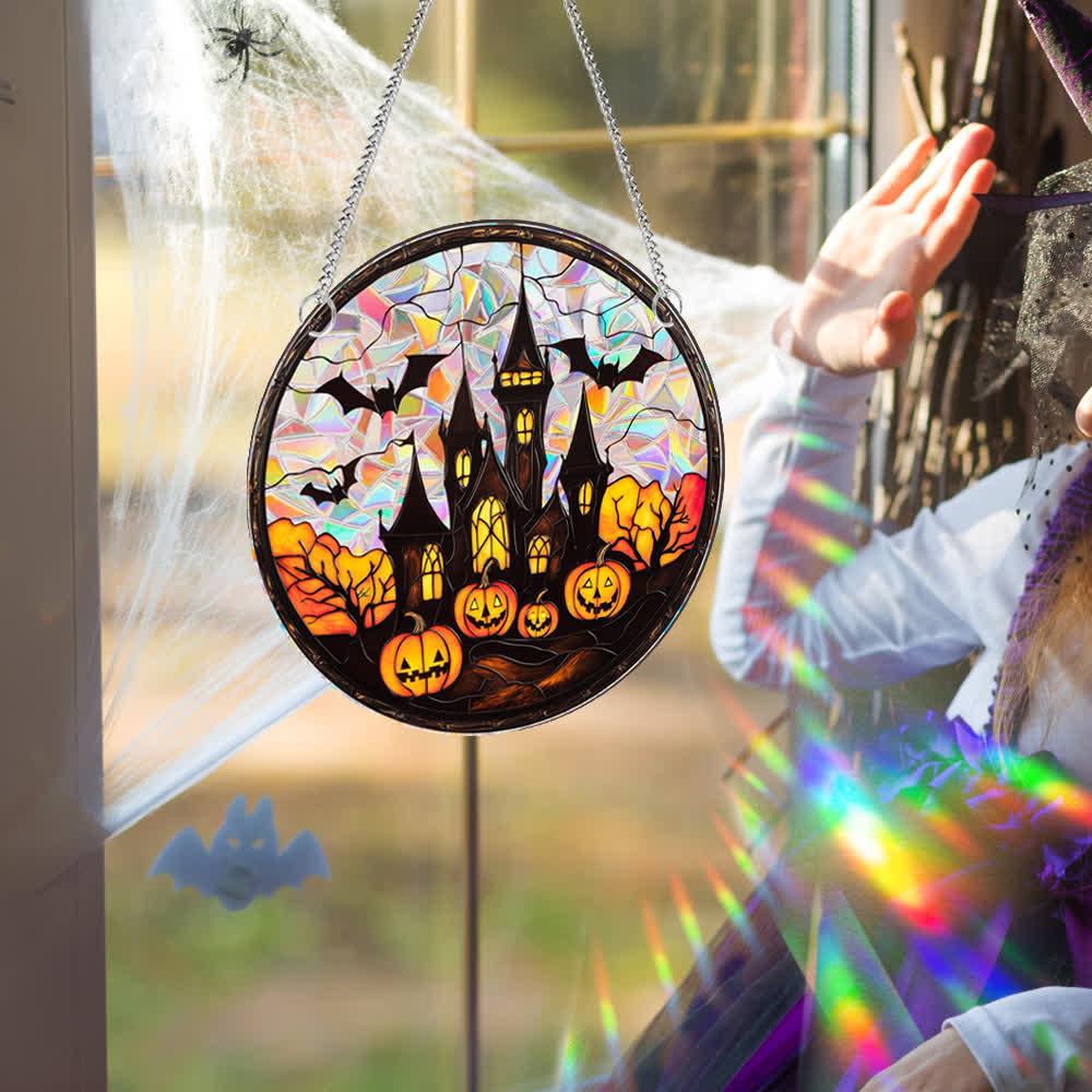 Halloween Pumpkin Bat Window Hanging - image 2
