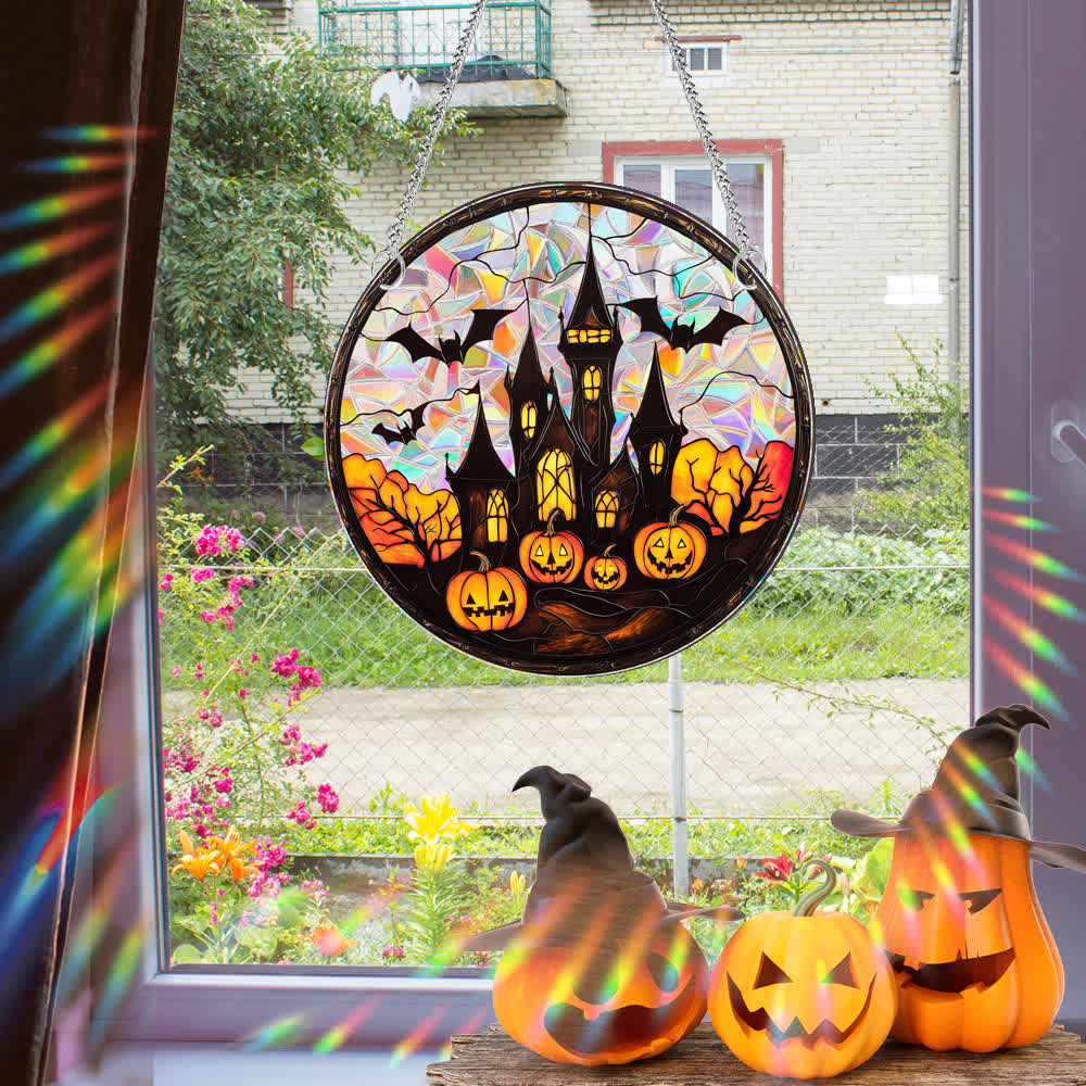 Halloween Pumpkin Bat Window Hanging - 6PCS - image 0