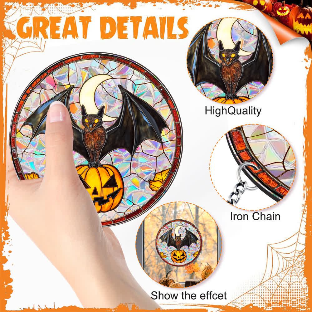 Pumpkin Bat Suncatcher Window Hanging - image 4